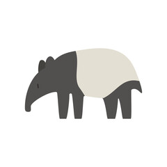 cute tapir animal vector