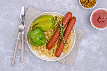 Pasta with sausages
