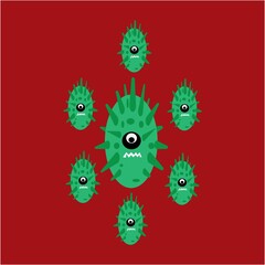 corona Virus vector illustration icon template design
