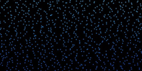 Dark BLUE vector template with neon stars. Blur decorative design in simple style with stars. Best design for your ad, poster, banner.