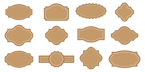 Vintage retro label. Vector image of a set of old frames. Sticker or invitation for a gift.