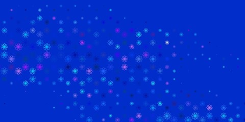 Light Pink, Blue vector pattern with curved lines.