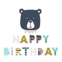 Birthday Greeting Card, creative hand drawn style. Vector Illustration can be used for quotes, poster, cards and kids fashion prints. .