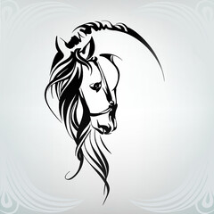 Silhouette of the head horse
