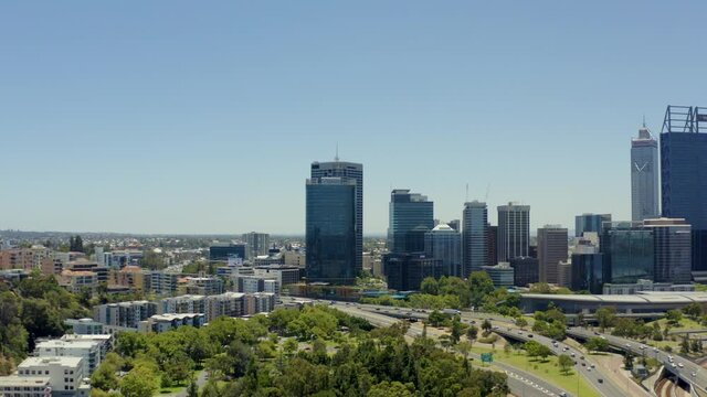 overlloking city of perth in summer