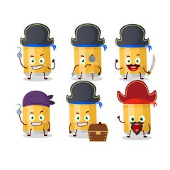 Cartoon character of beer can with various pirates emoticons