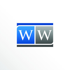 Initial Letter WW Square Logo Design	
