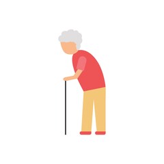 Old man holding cane