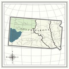 Map of south dakota state