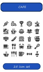 Modern Simple Set of cafe Vector filled Icons