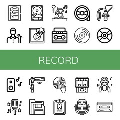 Set of record icons