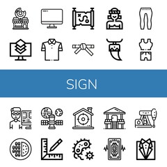 sign simple icons set
