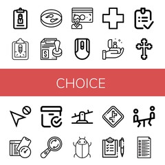 Set of choice icons
