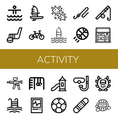 activity simple icons set