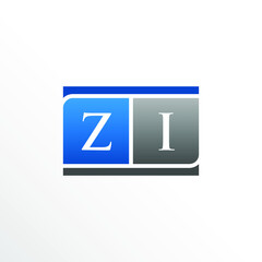 Initial Letter ZI Square Logo Design	
