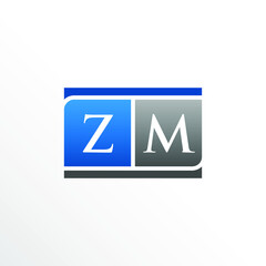 Initial Letter ZM Square Logo Design	
