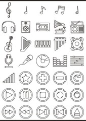 Collection of music icons