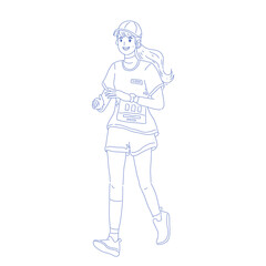 Girl running character. Runner 
