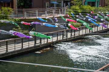 東京ソラマチ　風に揺れる鯉のぼり	