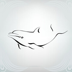 Vector silhouette of a dolphin