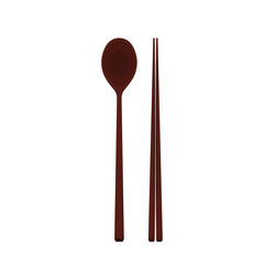 Chopsticks and spoon vector on a white background, wallpaper. free space for text. copy space. 