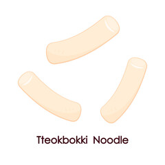 Tteokbokki Noodle vector, korean food. Spicy rice cake.