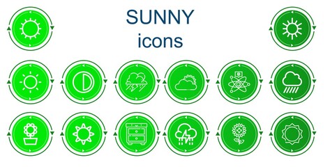 Editable 14 sunny icons for web and mobile