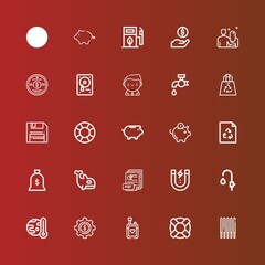 Editable 25 save icons for web and mobile