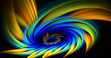 Abstract color lines create 3D rendering patterns