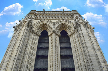 Top side of Notre Dame de Paris Cathedral, France