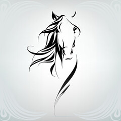 Vector silhouette of a horse's head