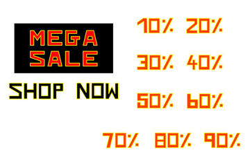 Vector - Mega sale banner, shop now. Big promotion, special offer. Can be use decorate for advertising, brochure, web.