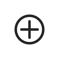 Add Button Social Media Icon Isolated On White Background. Plus Symbol Modern Simple Vector For Web Site Or Mobile App