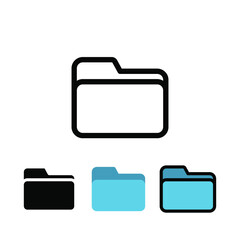 Obraz premium Folder button for organizing document or file storage in computer. save file in stationary object for website design. Blue folder icon. Vector illustration. Design on white background. EPS 10