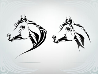 Vector silhouette of a horse's head