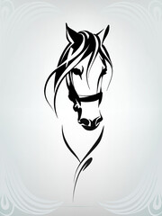 Vector silhouette of a horse's head