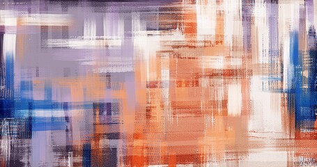 Multicolored strokes, digital abstract painting. Beautiful random colors background artwork. Painting in warm colors scheme with an accents