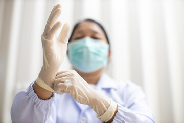 Wear protective gloves Germ protection, laboratory gloves or general use gloves, white gloves, prevent infection and spread of germs