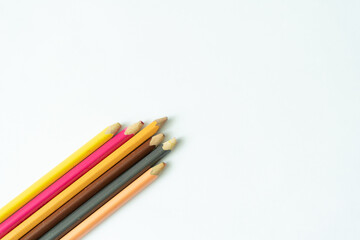 colored pencils on white