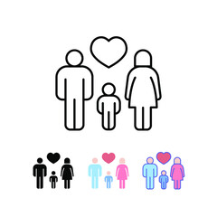 Family and love for family care, Kindness, donation and charity. Family loving relationship and team symbol. Family, group, love, kind icon. Vector illustration. Design on white background. EPS10