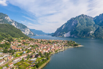 Fototapeta na wymiar Village of Abbadia Lariana, Lake Como in Italy