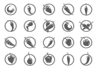 Set of chili icons