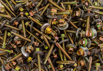 Screw nut isolated (top view) on a  background.