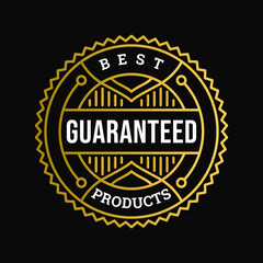 BEST PRODUCTS GUARANTEED BADGE VECTOR