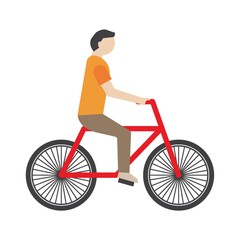 Obraz premium Man riding bicycle