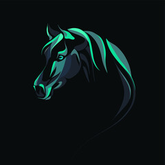 Obraz na płótnie Canvas Vector silhouette of a horse's head