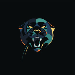 Silhouette of the head of a panther