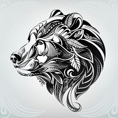 The head of a bear in an ornament