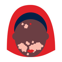 illustration of person with vitiligo disease. Indian woman with vitiligo. modern abstract design. icon