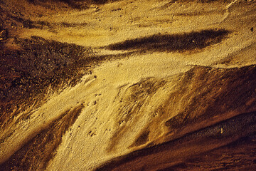 Abstract color sand texture at kaolin mine